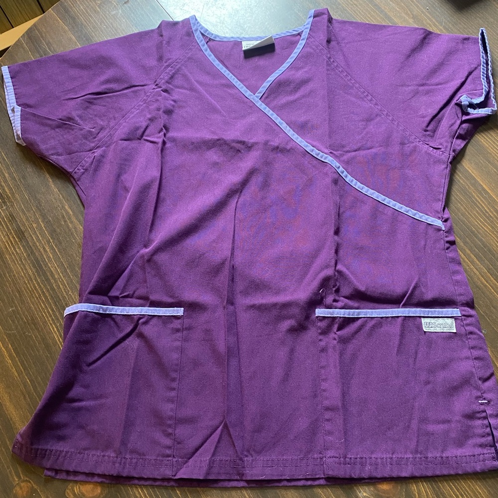 Purple Scrub Top with Pockets